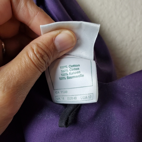 ❤LAURA ASHLEY Elegant Deep Purple Floral Dress - Picture 7 of 8